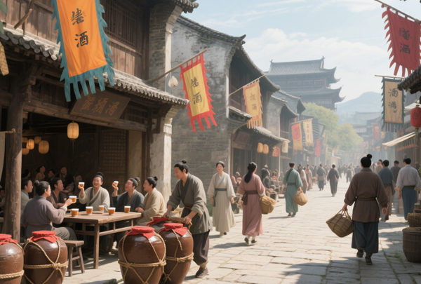 酒旗摇曳处:白酒如何勾勒古代商业繁华图景