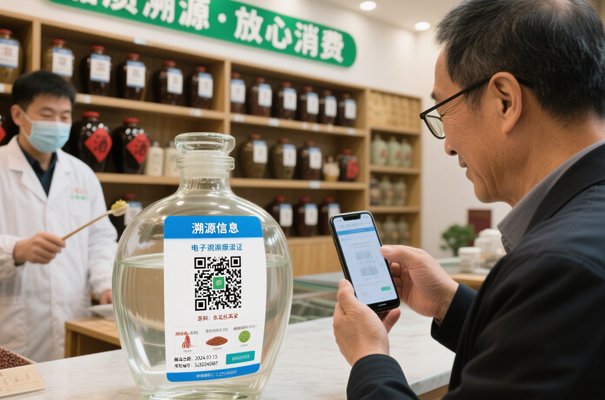 当散酒贴上 “电子溯源证”